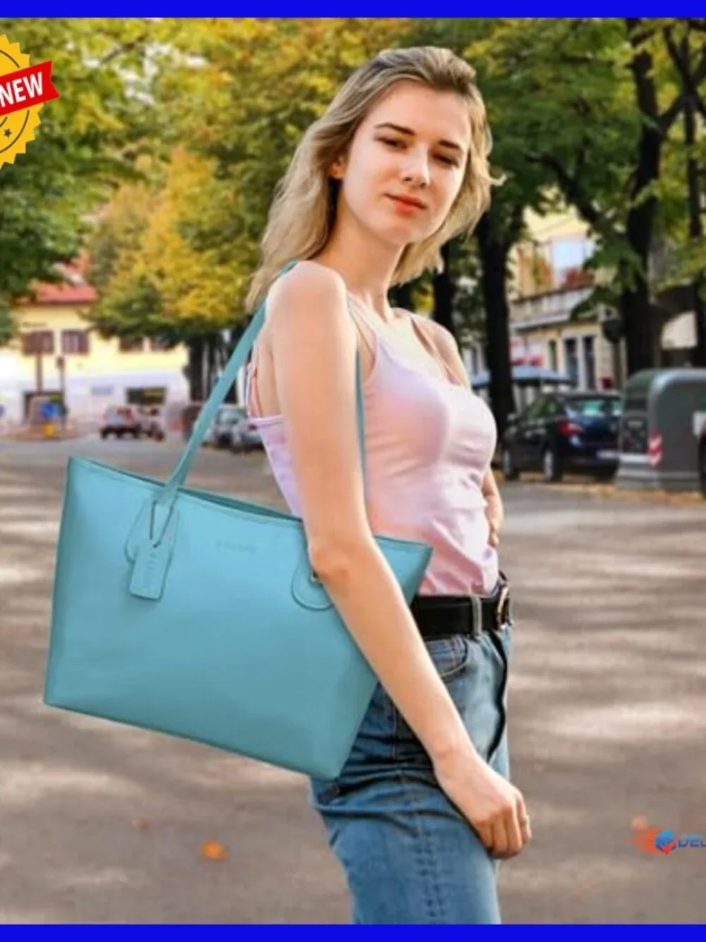 Soft Leather Tote Bag Large Capacity Hobo Shoulder Purse Lightweight
